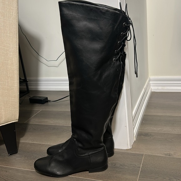 Aldo Catera Black Knee High Boots Faux Leather Size 11 - Picture 16 of 17